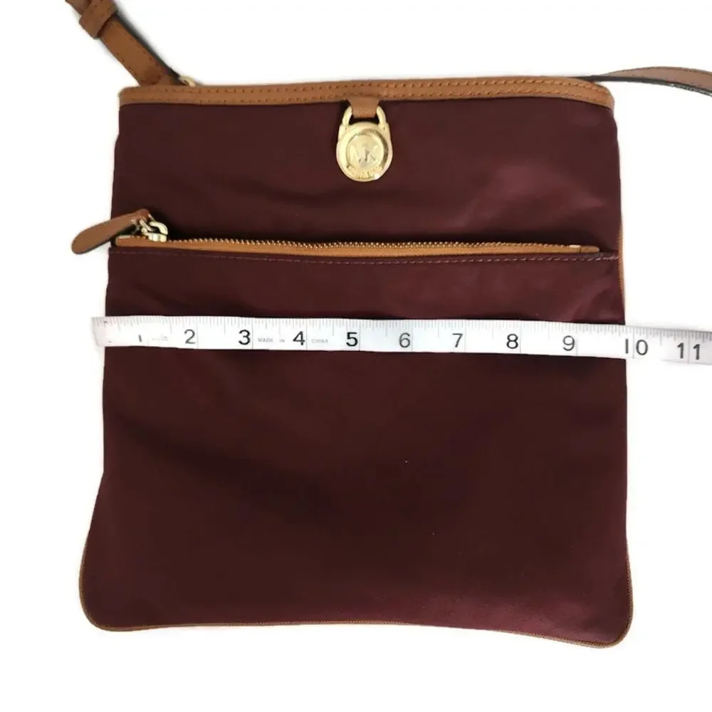 Michael Kors Women's Kempton Burgundy Nylon Messenger Crossbody Bag - Picture 5 of 6